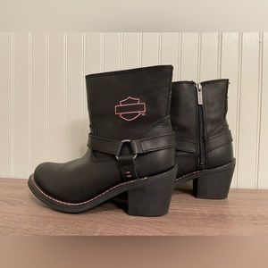 Harley Davidson Wolverine Woman’s Morgan Black Leather Boots -Size 7 US